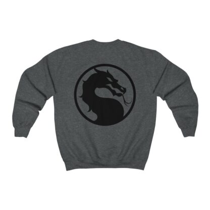 Back of Dark-Heather 2021 Mortal Kombat Unisex Premium Sweatshirt