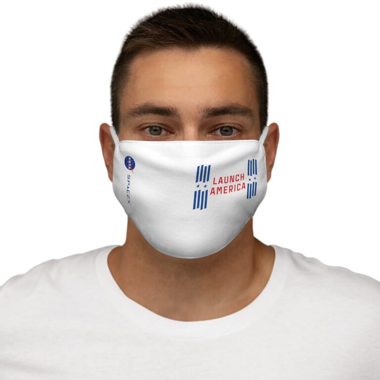 Launch America White Face Mask - NASA/SpaceX