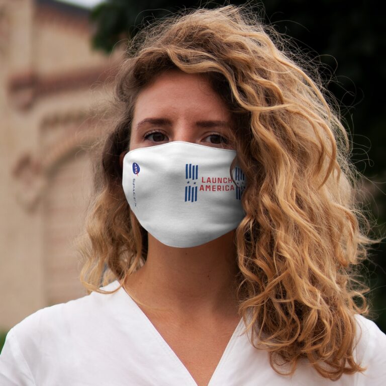 Launch America White Face Mask - NASA/SpaceX