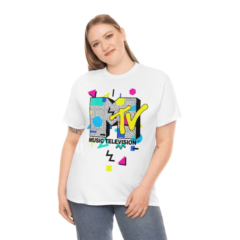 Vintage Unisex Graphic-T-Shirt featuring MTV Retro Shapes Design Logo