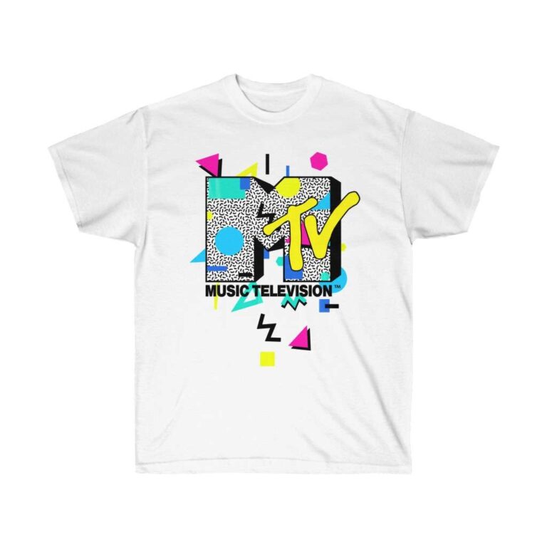 Vintage Unisex Graphic-T-Shirt featuring MTV Retro Shapes Design Logo