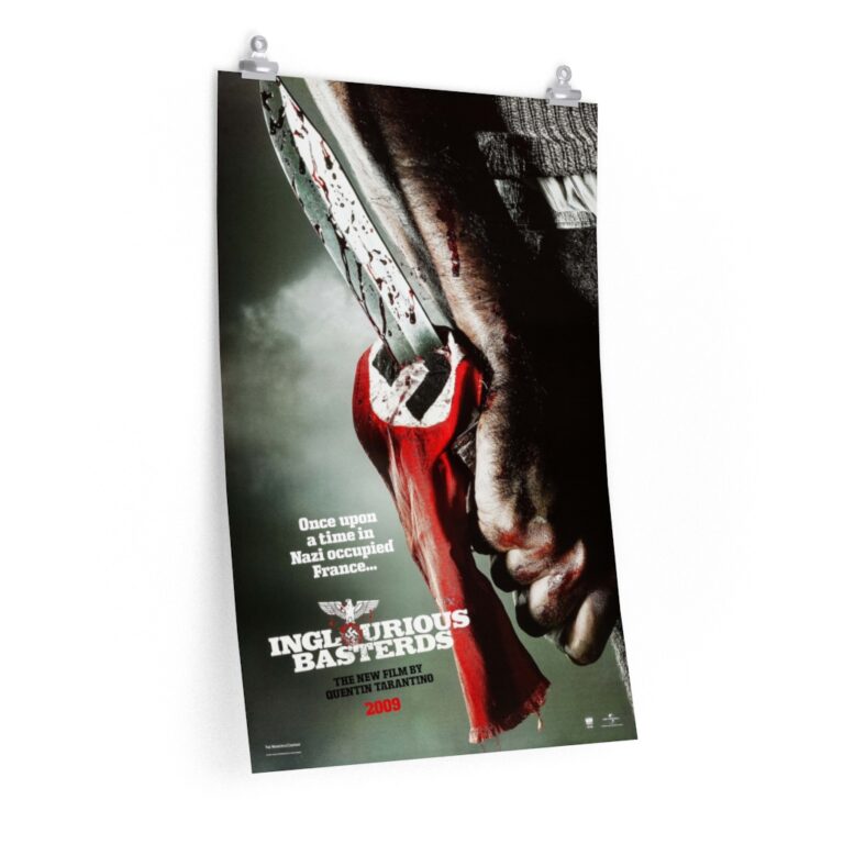 Poster Print of "Inglorious Basterds" by Quentin Tarantino (2009) - Knife/Nazi Flag Version