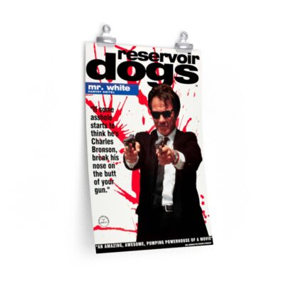 Poster Print of "Reservoir Dogs" by Quentin Tarantino (1992) - Version British Bus Stop "Mr. White" ft. Harvey Keitel