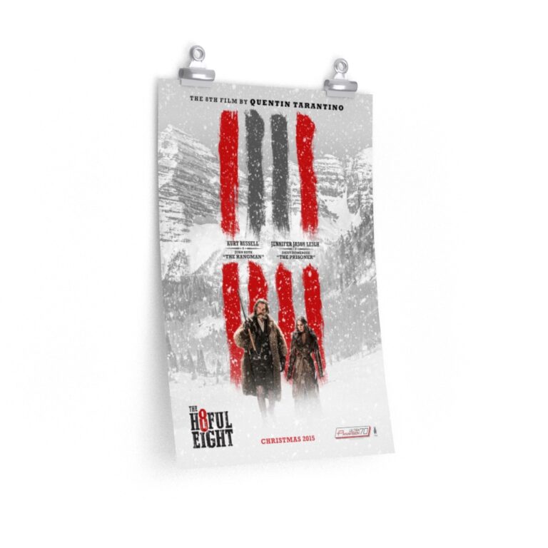 Poster Print of "The Hateful Eight" by Quentin Tarantino (2015) ft. Kurt Russel & Jennifer Jason Leigh
