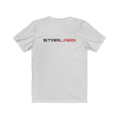 DC Justice League STAR LABS ash-grey unisex t-shirt (back)