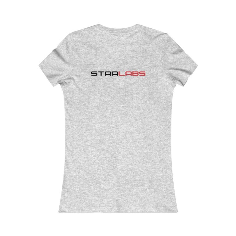 DC Justice League STAR LABS heather-grey women's t-shirt (back)