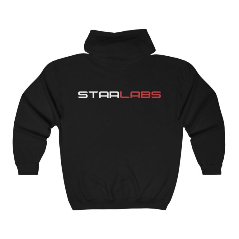 DC Justice League STAR LABS black unisex zip hoodie (back)