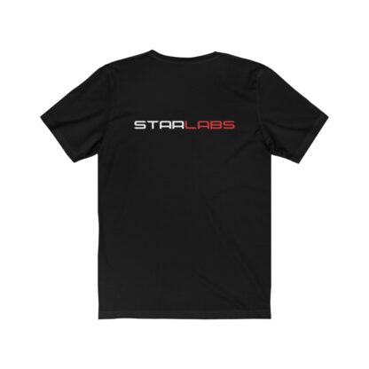DC Justice League STAR LABS black unisex t-shirt (back)