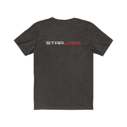 DC Justice League STAR LABS dark-heather unisex t-shirt (back)