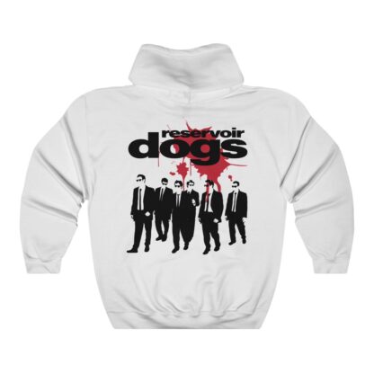 Back view - White hoodie featuring Reservoir Dogs fan art