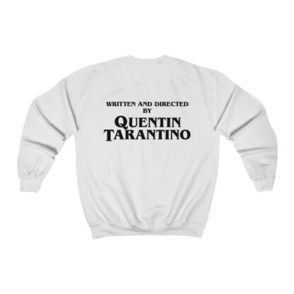 Back view - White sweatshirt with "Written and Directed by Quentin Tarantino" mark