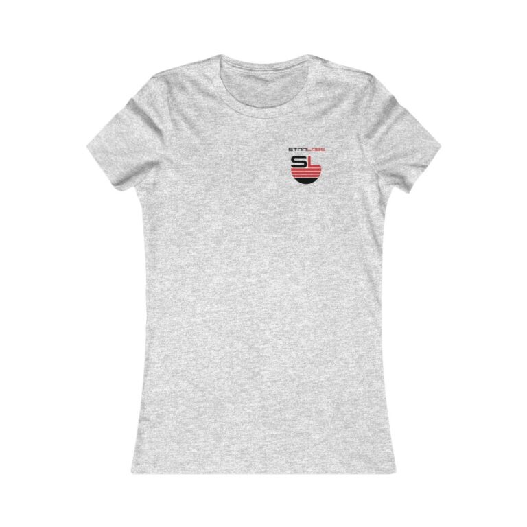 DC Justice League STAR LABS heather-grey women's t-shirt (front)