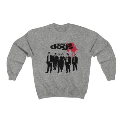 Front view - Heather-grey sweatshirt featuring Reservoir Dogs fan art