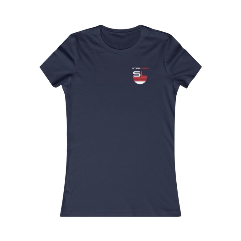 DC Justice League STAR LABS navy-blue women's t-shirt (front)