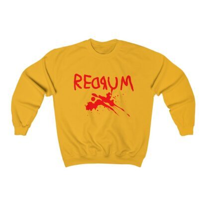 Yellow unisex sweatshirt - REDRUM/MURDER from 1980 movie "The Shining" by Stanley Kubrick