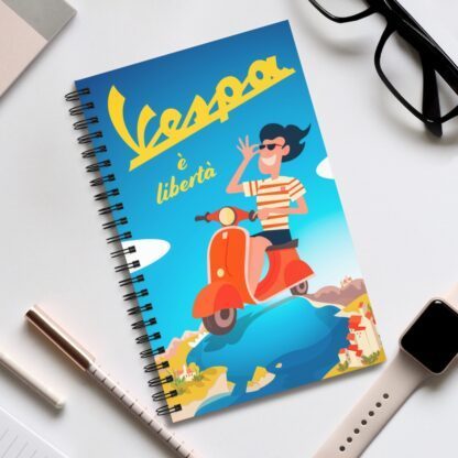 "Vespa È Libertà" Spiral Notebook Journal