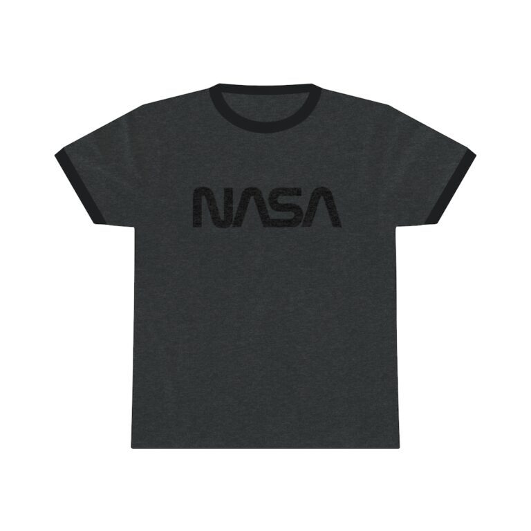 NASA Unisex Ringer T-Shirt (Dark Heather/Black)