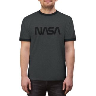 NASA Unisex Ringer T-Shirt (Dark Heather/Black)
