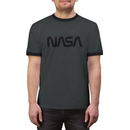 NASA Unisex Ringer T-Shirt (Dark Heather/Black)