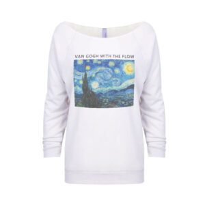 "Van Gogh With the Flow" Women's French Terry 3/4 Raglan