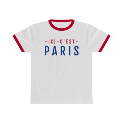 Red/Blue "Ici c'est Paris" Unisex Ringer T-Shirt - PSG Messi 30