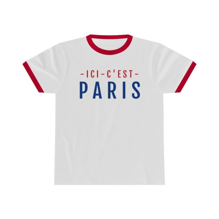 Red/Blue "Ici c'est Paris" Unisex Ringer T-Shirt - PSG Messi 30