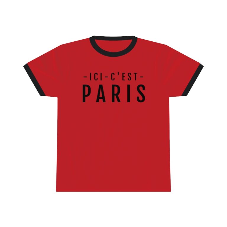 Red "Ici c'est Paris" Unisex Ringer T-Shirt - PSG Messi 30