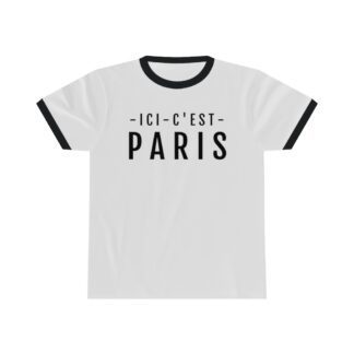 White "Ici c'est Paris" Unisex Ringer T-Shirt - PSG Messi 30