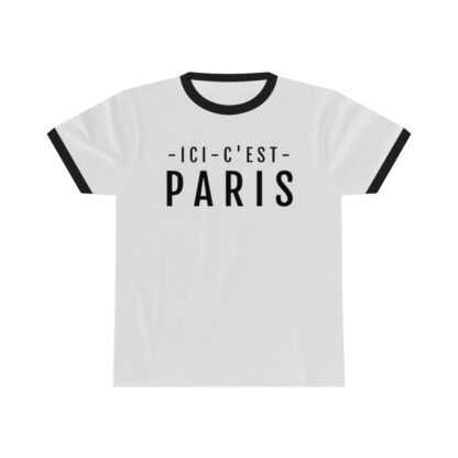 White "Ici c'est Paris" Unisex Ringer T-Shirt - PSG Messi 30