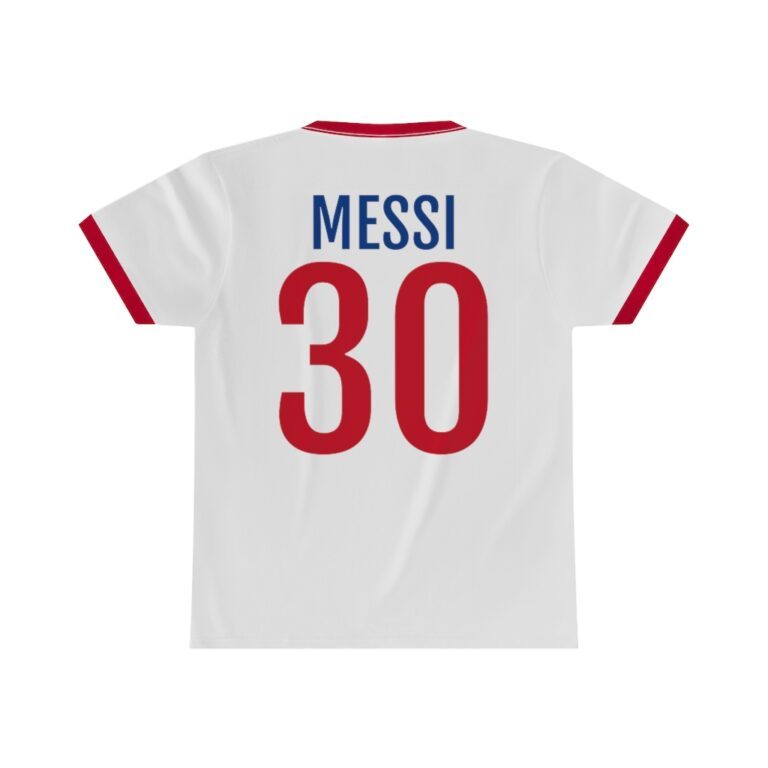 Red/Blue "Ici c'est Paris" Unisex Ringer T-Shirt - PSG Messi 30