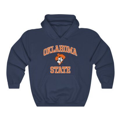 "Oklahoma State" Navy Blue Unisex Hoodie from "Stillwater"