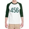 Custom Number Adult Unisex Squid Game Style 3/4 Sleeve T-Shirt