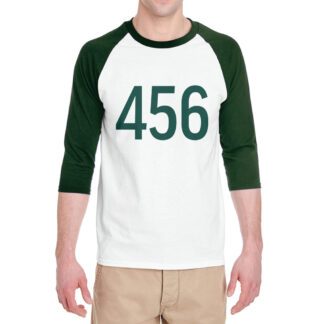 Custom Number Adult Unisex Squid Game Style 3/4 Sleeve T-Shirt