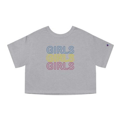 "Girls Girls Girls" Cropped Women's T-Shirt - Grey