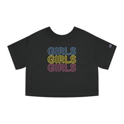 "Girls Girls Girls" Cropped Women's T-Shirt - Black