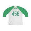 Custom Number Squid Game T-Shirt - Triblend Adult Unisex 3/4 Sleeve