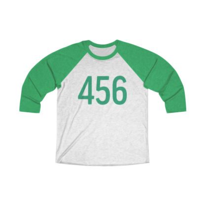 Custom Number Squid Game T-Shirt - Triblend Adult Unisex 3/4 Sleeve