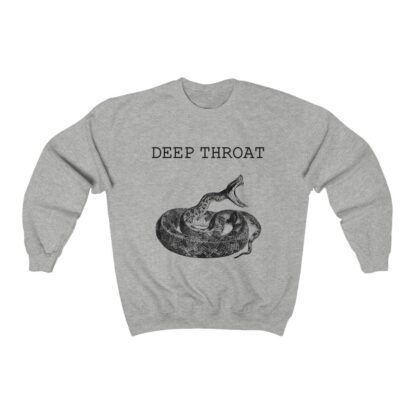 "Deep Throat" Unisex Sweatshirt - Heather Grey