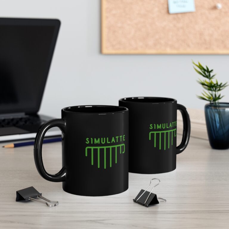 Simulatte black ceramic mug