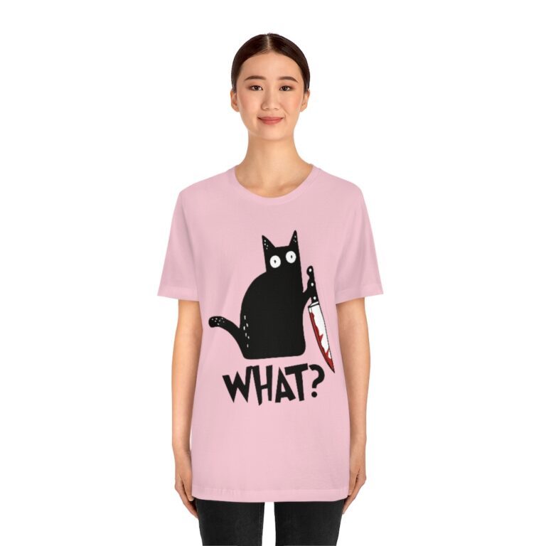 Cat What t-shirt - Pink