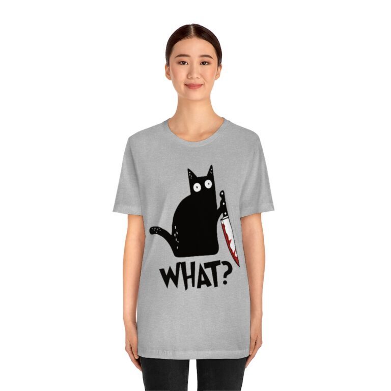 Cat What t-shirt - Athletic Heather