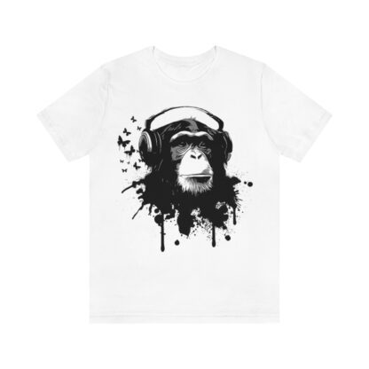 "Monkey with Headphones" White T-Shirt