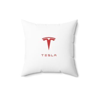 Tesla Faux Suede Pillow - White/Red