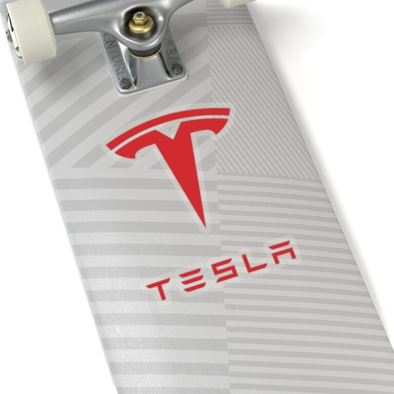 Tesla Logo Sticker - Red - Image 5