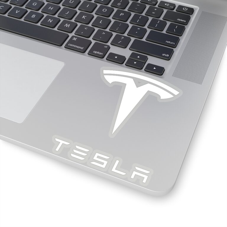 Tesla Logo Sticker - White - Image 4