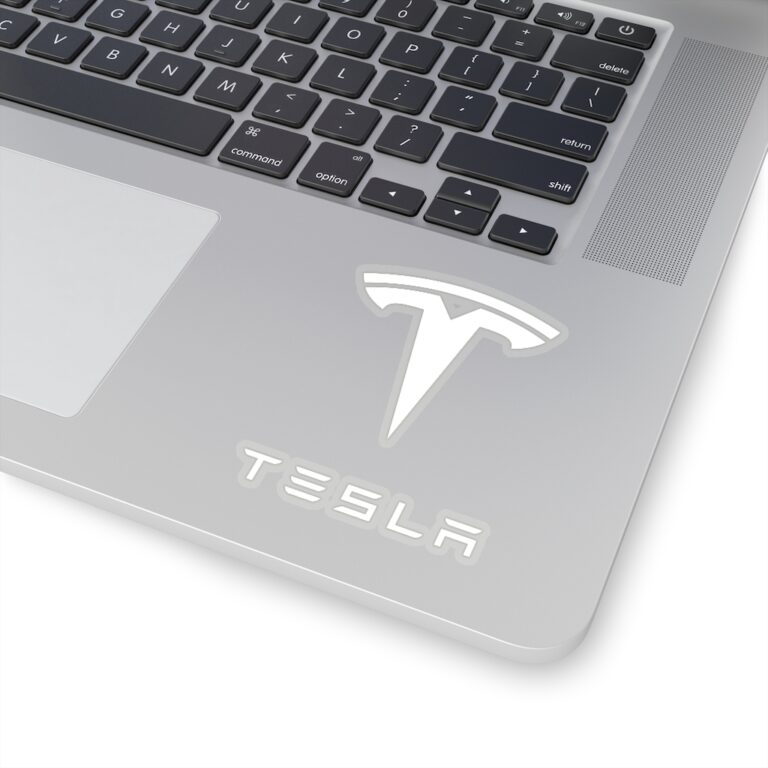 Tesla Logo Sticker - White - Image 3