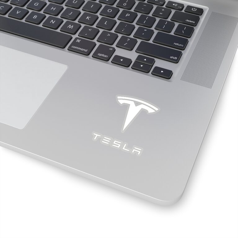 Tesla Logo Sticker - White - Image 2