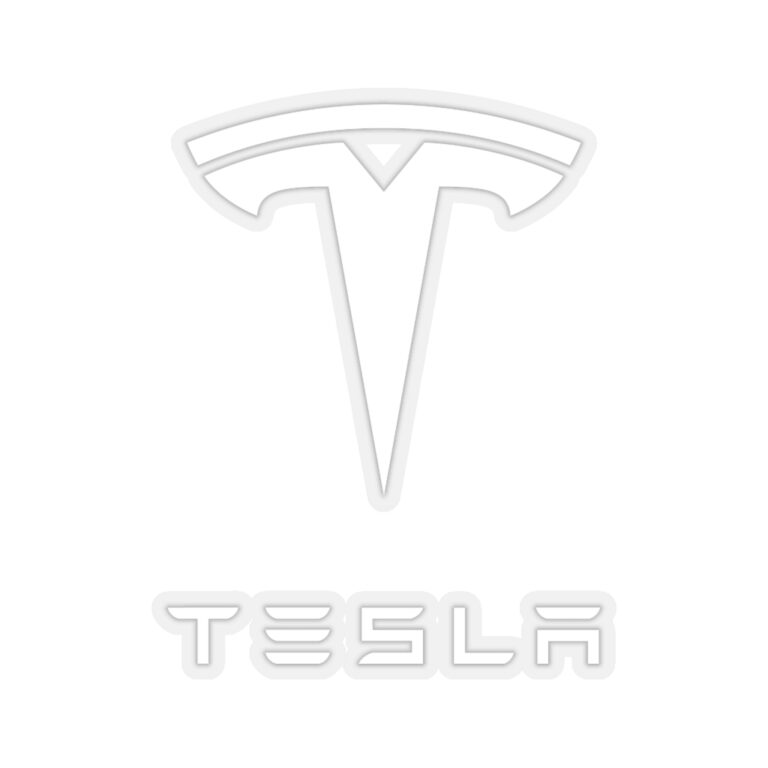 Tesla Logo Sticker - White