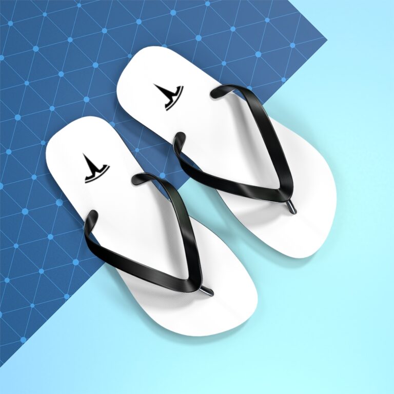 Tesla Unisex Flip Flops - White