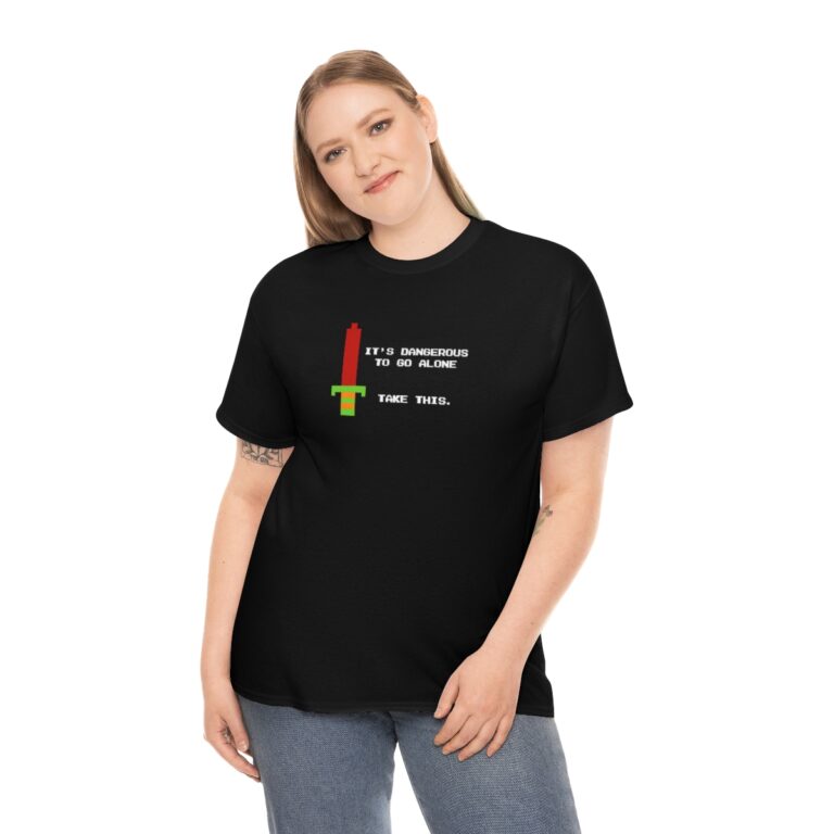 Zelda T-shirt - it's Dangerous to Go Alone, Take This Sword